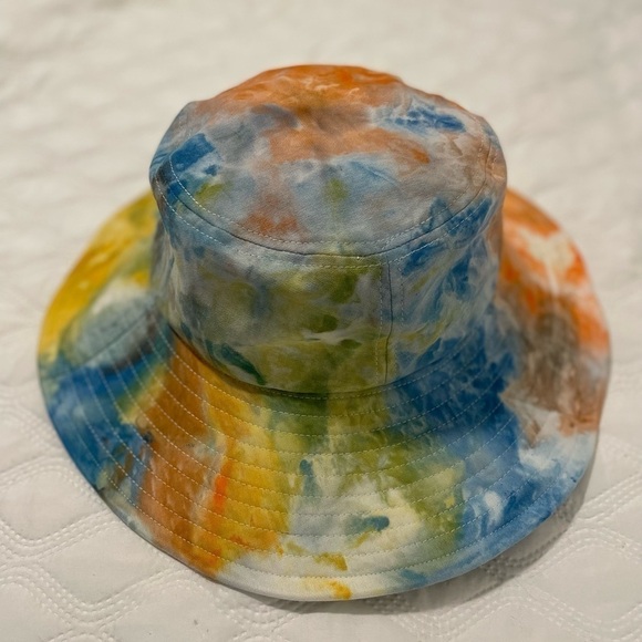 New INC International Concepts Women's Cotton Bucket Hat hand crafted tie dye - Picture 2 of 6